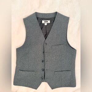 Joseph Abboud Gray Wool Button Up Pocketed Suit Dress Vest